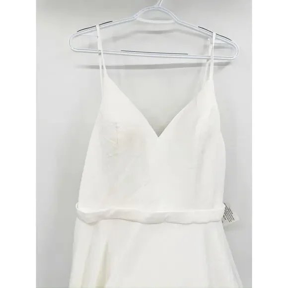 Mac Duggal 48855 White Classic A-Line V-Neck Ballgown Size 10 NWT